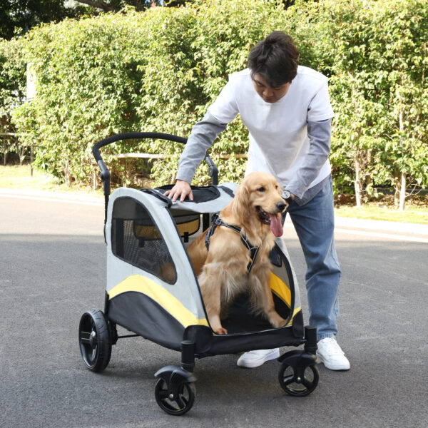 Large Foldable Dog Stroller - Breathable Animal Carrier that  loads up to 121 lbs - Image 4
